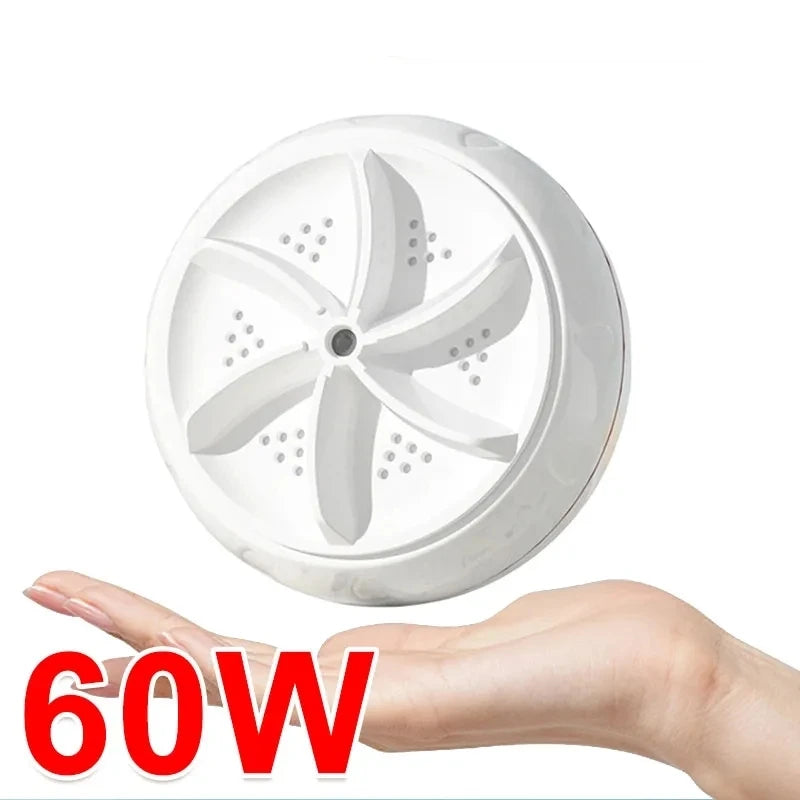 Lavadora Turbo portátil de 60W, Mini lavadora ultrasónica de alta potencia para ropa de bebé, ropa interior, calcetines, viaje de negocios, USB