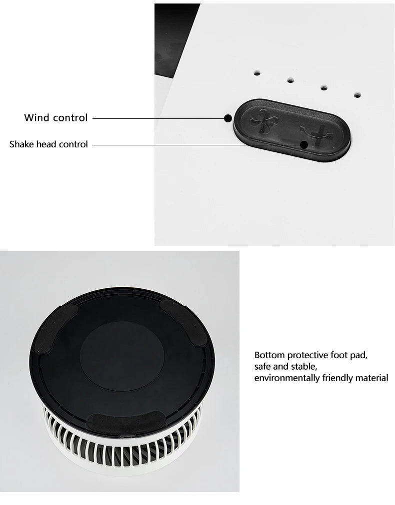 Ventilador de pie oscilante portátil con mando a distancia, ventilador de escritorio plegable, ventilador de Pedestal con batería recargable para acampar