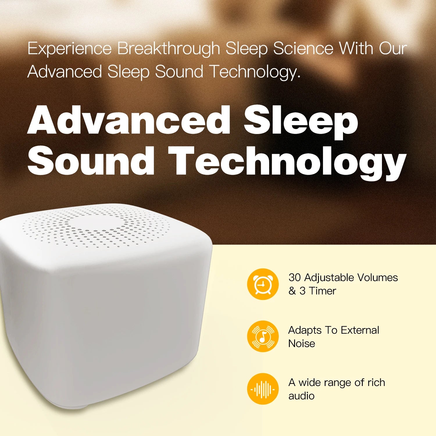 Máquina Portátil de Ruido Blanco para Bebés, Ayuda para Dormir y Calmante con 30 Sonidos Relajantes, Luz Nocturna y Temporizador, Artículos para Bebés, Regalo para Recién Nacidos