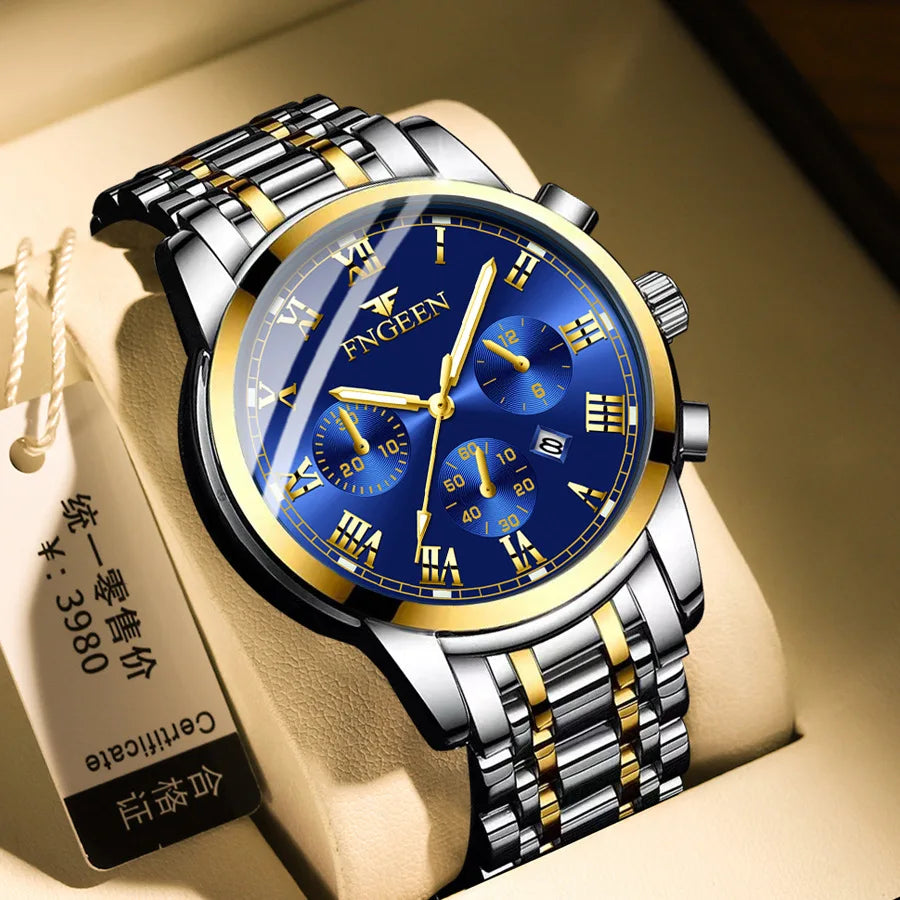 BINBONG, relojes para hombre 2023, marca superior de lujo, reloj con fecha resistente al agua, correa de acero para hombre, reloj de cuarzo informal, reloj de pulsera deportivo para hombre 4006