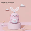 Cepillo de dientes eléctrico en forma de U para niños, cepillo de dientes sónico recargable automático de 360 grados con dibujos animados inteligentes para niños
