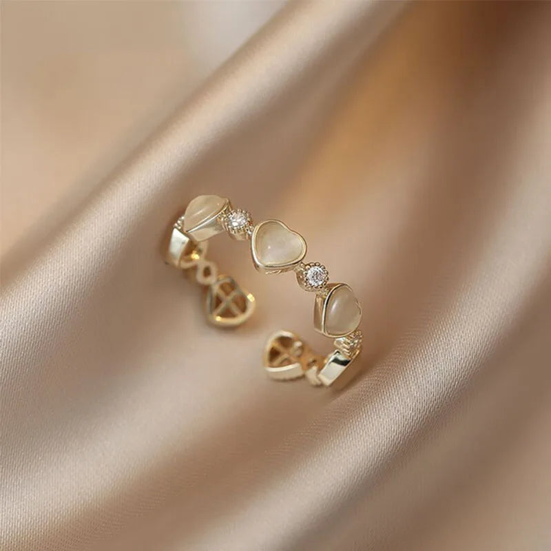 Anillo de Ópalo de Plata de Ley 925 para Mujer, Ajustable, para el Dedo Índice, Diseño Simple y Elegante, Joyería de Alta Gama, Regalo