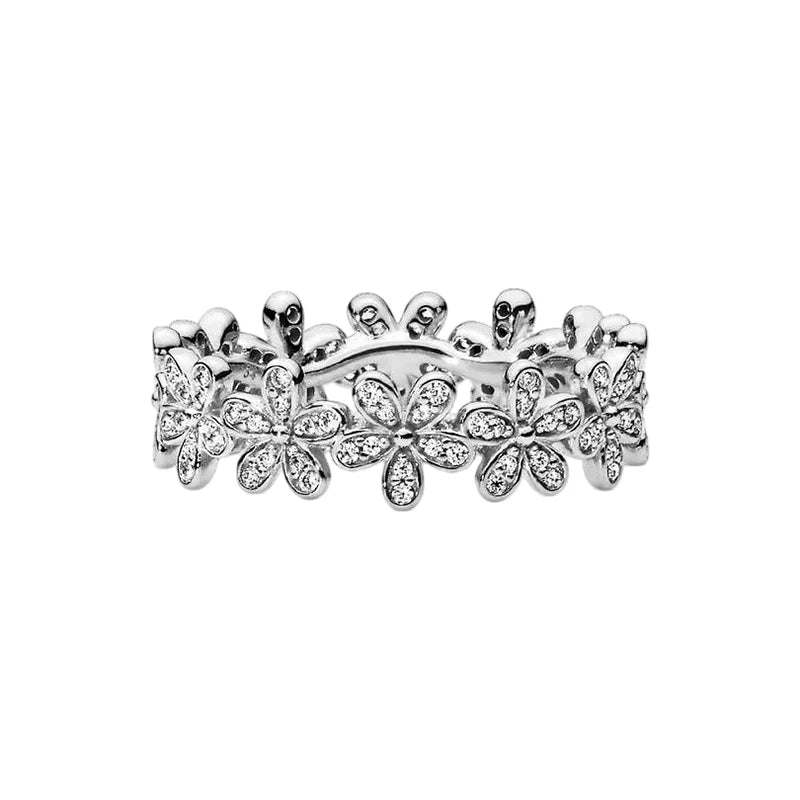 Anillo de Plata 925 con Corona y Corazón de Circonio Dorado para Mujer, Joyería Europea de Moda para Bodas y Fiestas, Regalo DIY