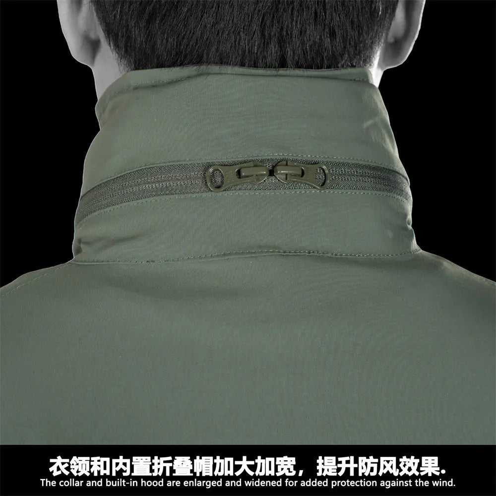 Chaqueta táctica delgada de nylon para exteriores, modelo Tr RG Light Cavalry, impermeable, con capucha, tipo softshell, para asalto.
