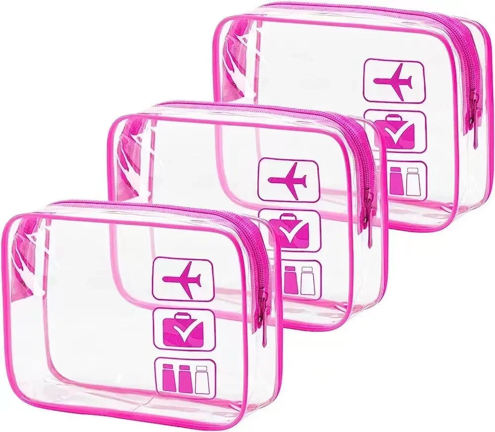 Bolsa organizadora de embalaje de viaje de PVC transparente para mujer, bolsa de viaje para cepillo de dientes, toalla, equipaje, bolsa de almacenamiento de artículos de tocador y cosméticos