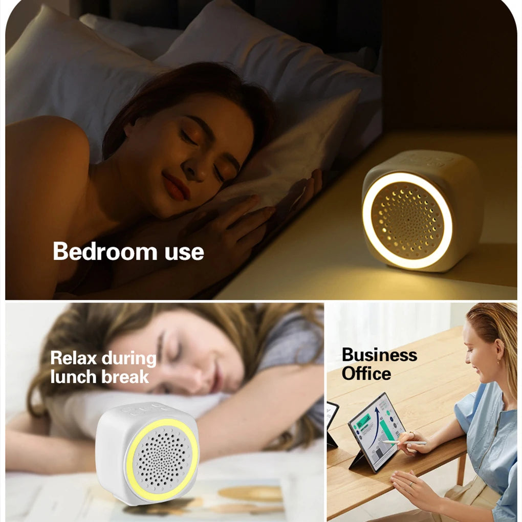 Máquina de ruido blanco para bebé recargable por USB con temporizador y luz nocturna: chupete portátil para dormir, apagado automático para bebés y niños pequeños