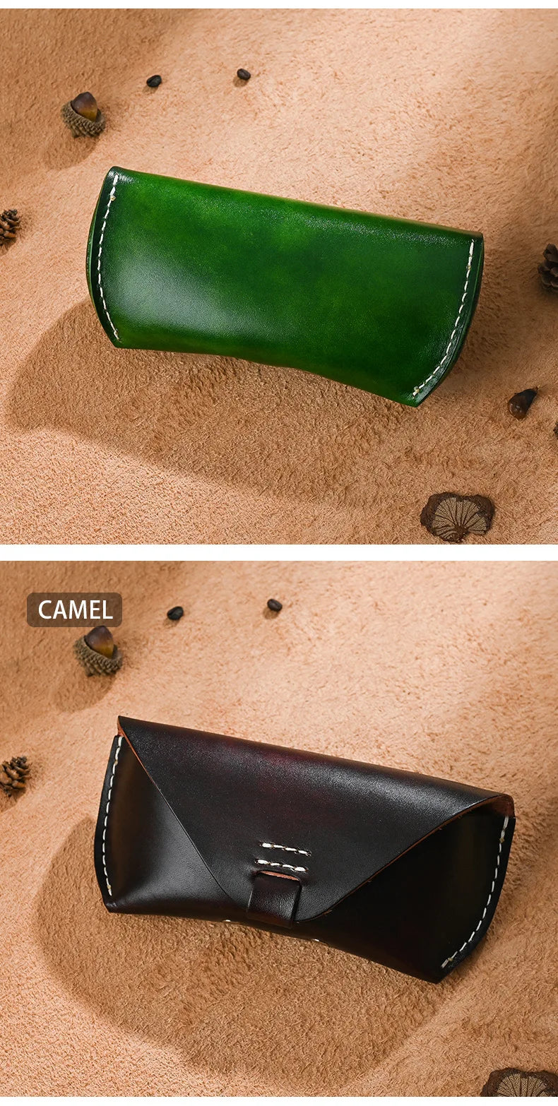 Newsbirds-Funda de cuero para gafas de sol, Cartera de mano para gafas de sol, informal, Vintage, a la moda