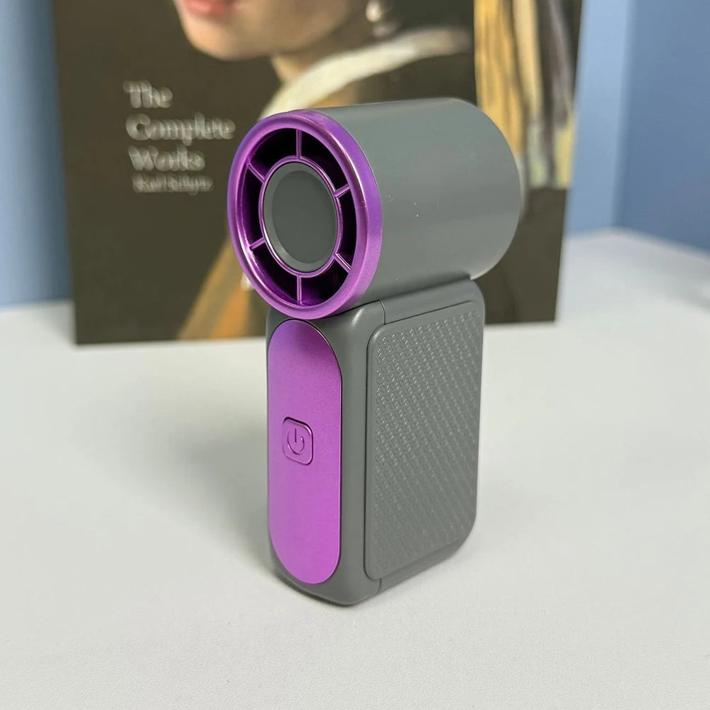 Mini Ventilador Portátil de Mano con Pantalla LED, Ventilador de Alta Velocidad, Ventilador de Escritorio, Refrigeración para Exteriores, Ventilador Recargable