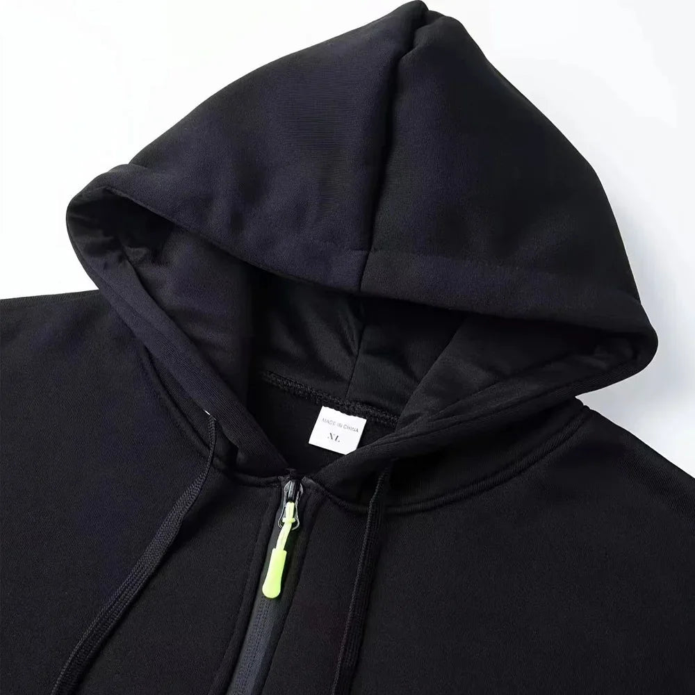 2025 Nuevo conjunto informal de otoño e invierno para hombre, sudadera con capucha y pantalones para correr para hombre al aire libre a la moda, conjunto de 2 piezas