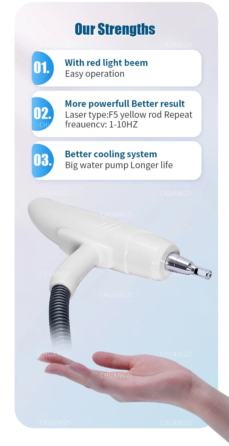 Máquina de Belleza Láser Más Vendida, Láser Portátil Q-switch ND YAG para Eliminación de Tatuajes, Eliminación de Pigmentación, Máquina de Peeling de Carbono
