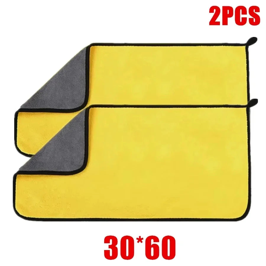 Toallas de limpieza de microfibra para coche, 1/2/3/6/10 Uds., 30x60cm, suaves, de secado rápido para espejos y ventanas, trapos de limpieza, paño de lavado de doble capa