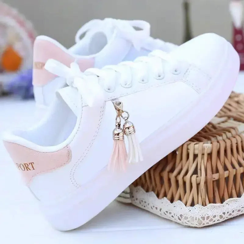 Zapatillas Deportivas Transpirables para Mujer, Zapatos Casuales para Estudiantes, Zapatos Deportivos Planos de Malla Blanca para Chica, Zapatos Vulcanizados de Diseñador para Mujer