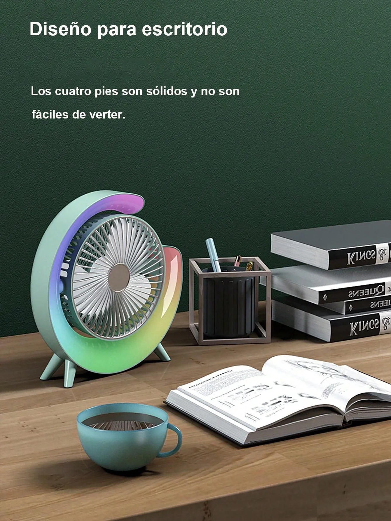 Carga USB lámpara de carreras de caballos de colores ventilador vertical mini carga portátil pequeña bobina de ventilador silenciosa lámpara de Ambiente de bajo ruido