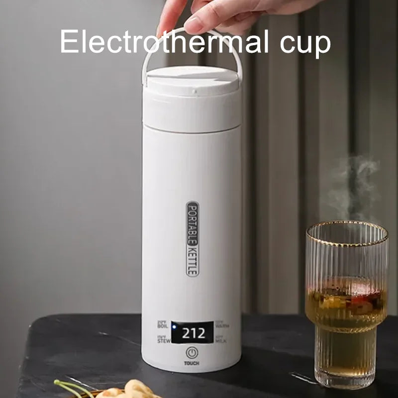 JFBONIN-hervidores eléctricos portátiles para té y café, hervidor de agua para hervir, taza térmica, botella de agua antiescaldaduras, menú en inglés