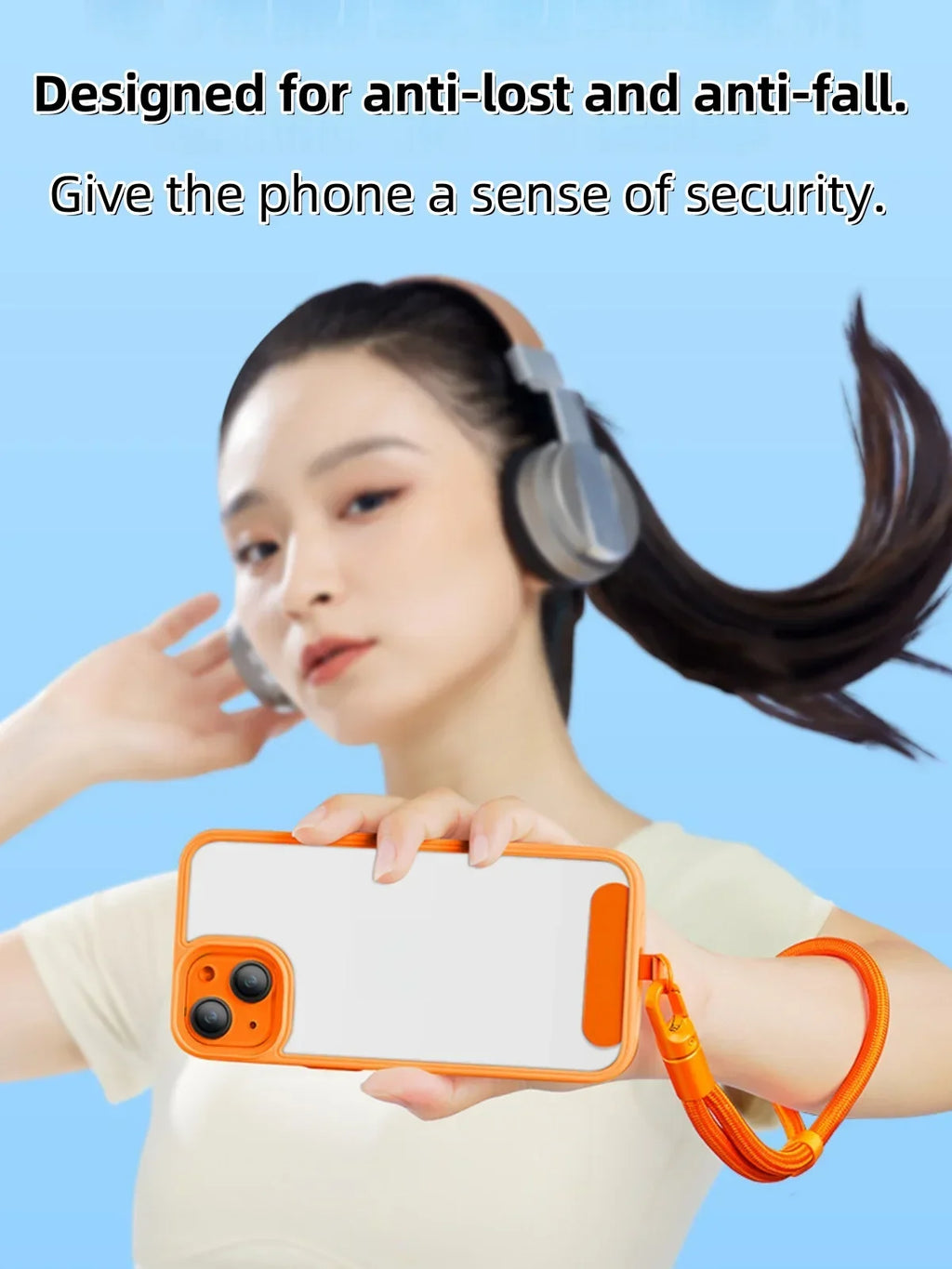 Correa Universal para Teléfono con Clip Mejorado Anti-Caída 360 °   Correa ajustable giratoria para el cuello/cruzada para todas las fundas de teléfono