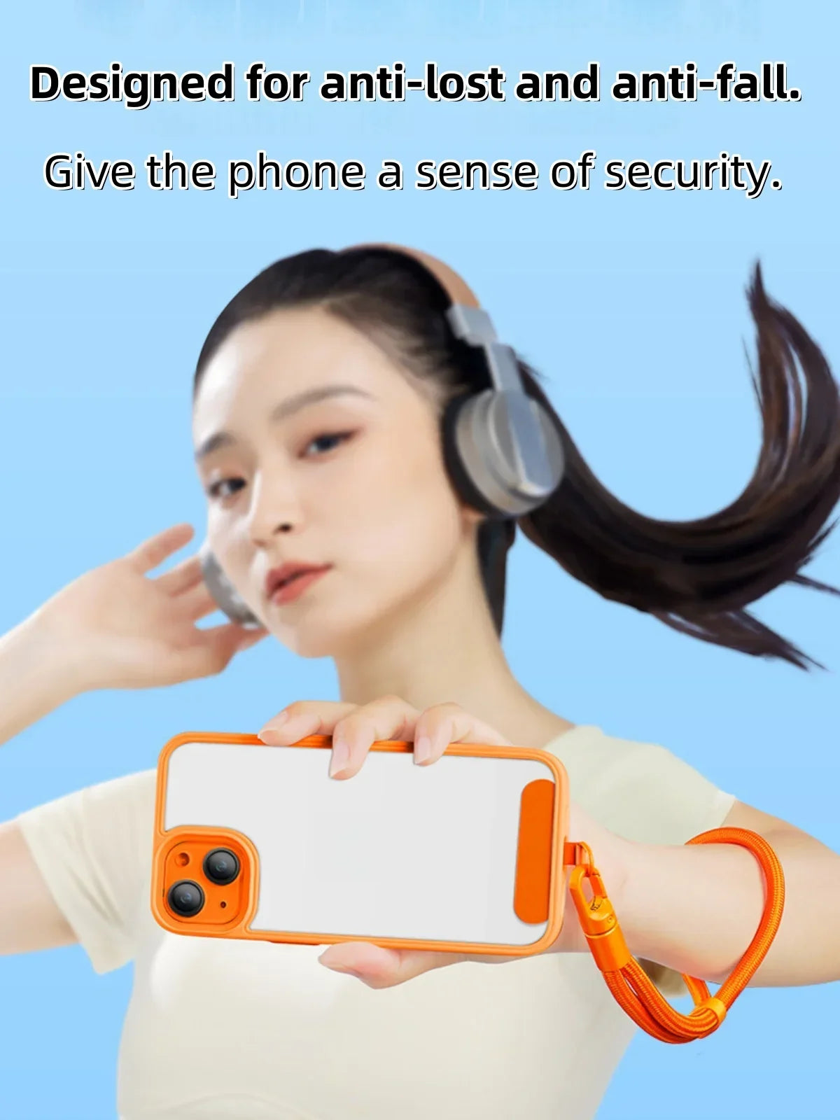 Correa Universal para Teléfono con Clip Mejorado Anti-Caída 360 °   Correa ajustable giratoria para el cuello/cruzada para todas las fundas de teléfono