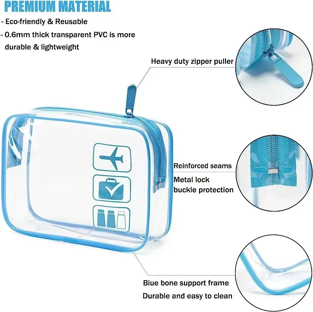 Bolsa organizadora de embalaje de viaje de PVC transparente para mujer, bolsa de viaje para cepillo de dientes, toalla, equipaje, bolsa de almacenamiento de artículos de tocador y cosméticos