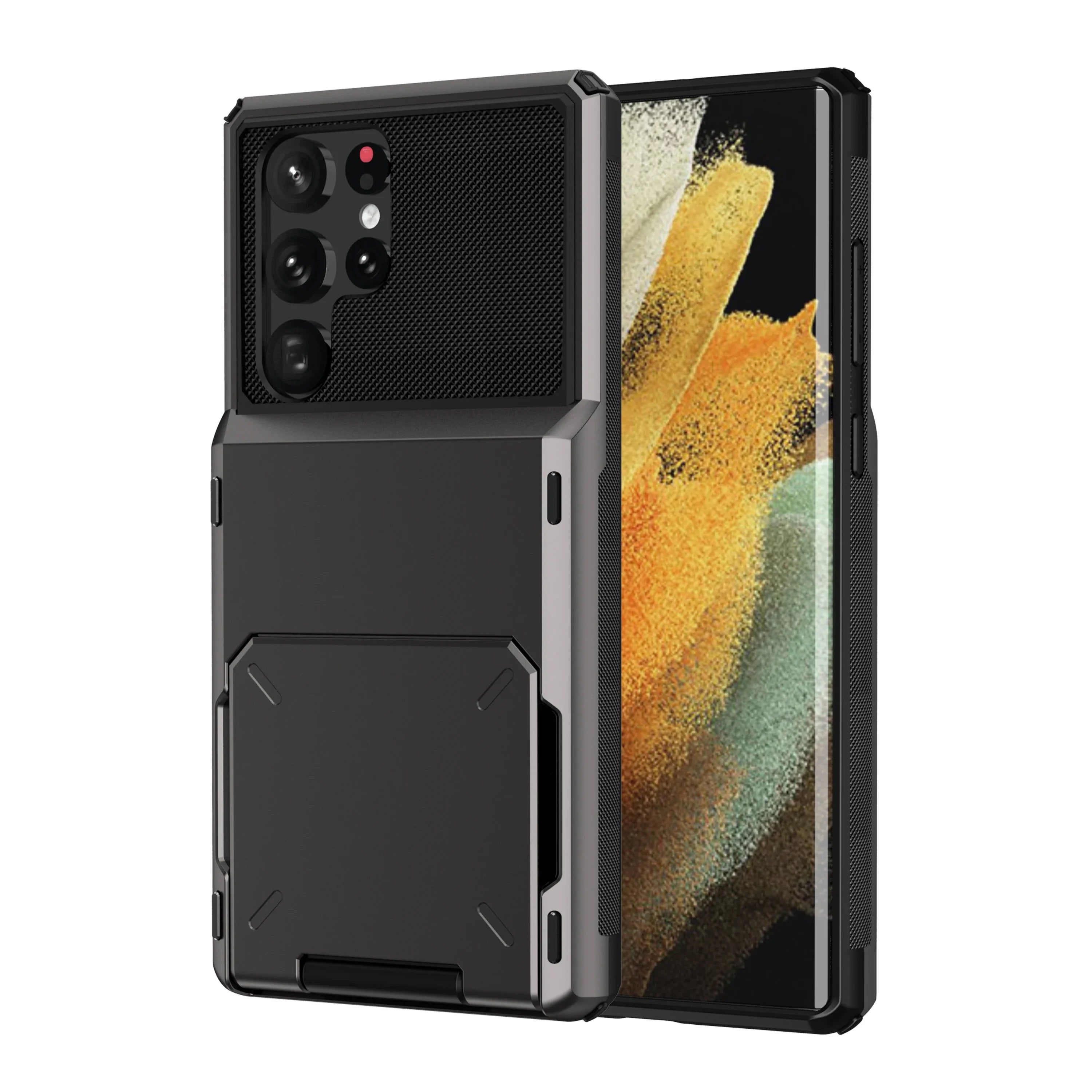 Para Samsung S25 Edge S24 S23 S22 Ultra S21 funda tipo billetera con tapa tarjetero bolsillo doble capa protectora de cuerpo completo parachoques duro