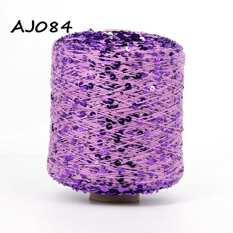 Cooamuu-Hilo de lentejuelas de algodón de lujo, hilo para tejer a mano, 500G/bobina, 3MM + 6MM, accesorios de lentejuelas
