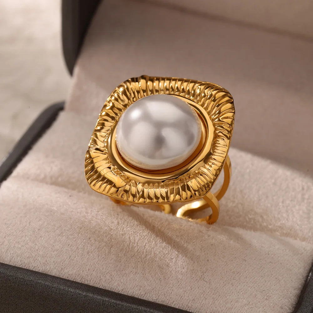 Anillos de acero inoxidable de lujo chapados en oro, piedra colorida, anillo de corazón de cristal de circón para mujer, joyería Bohemia de boda, regalo de Navidad