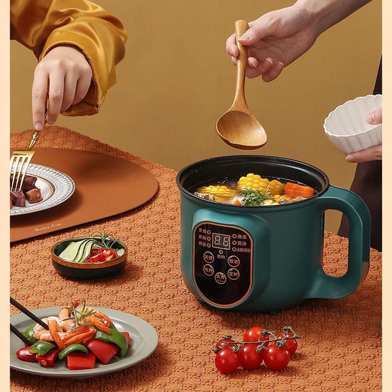 Olla caliente eléctrica, multicocina, estofado, huevos, sopa, fideos, vaporizador, ollas arroceras, olla de cocina, enchufe europeo
