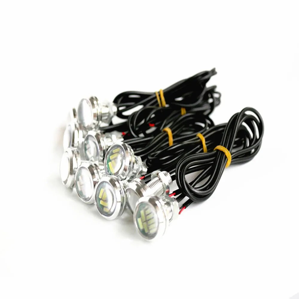 10 Uds 23mm Eagle Eye 4014 12SMD 12V bombilla antiniebla DRL para coche lámpara de señal de estacionamiento de respaldo de marcha atrás automática