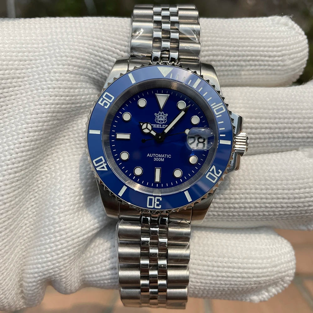 STEELDIVE SD1953 41MM clásico agua fantasma calendario lupa NH35 movimiento mecánico BGW9 superluminoso 30Bar reloj impermeable
