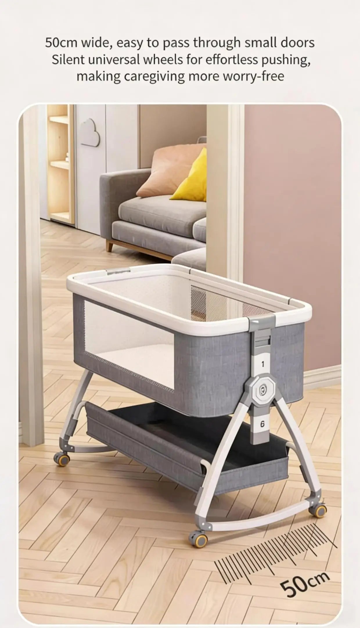 Cuna Portátil para Bebé, Cama Plegable Multifuncional, Cuna para Recién Nacidos, Cama Grande para Niños