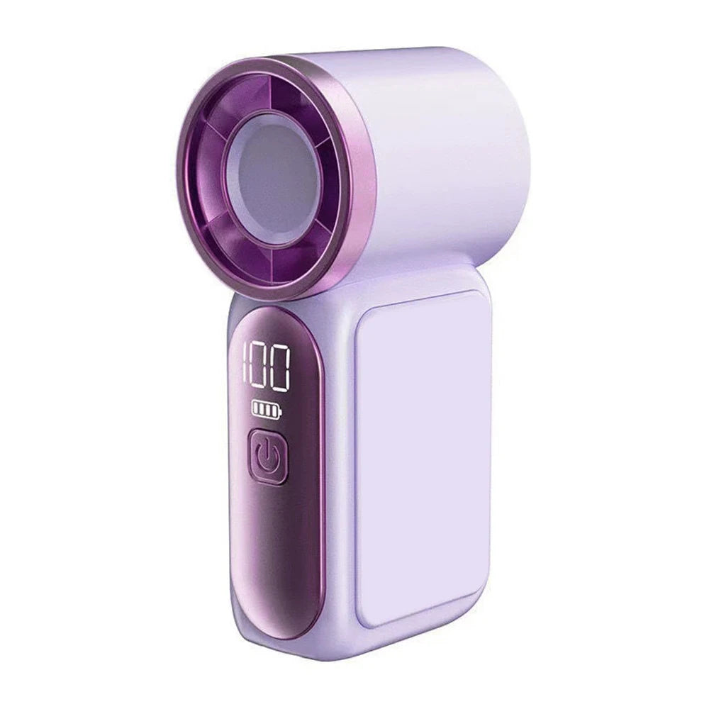 Mini Ventilador Portátil de Mano con Pantalla LED, Ventilador de Alta Velocidad, Ventilador de Escritorio, Refrigeración para Exteriores, Ventilador Recargable