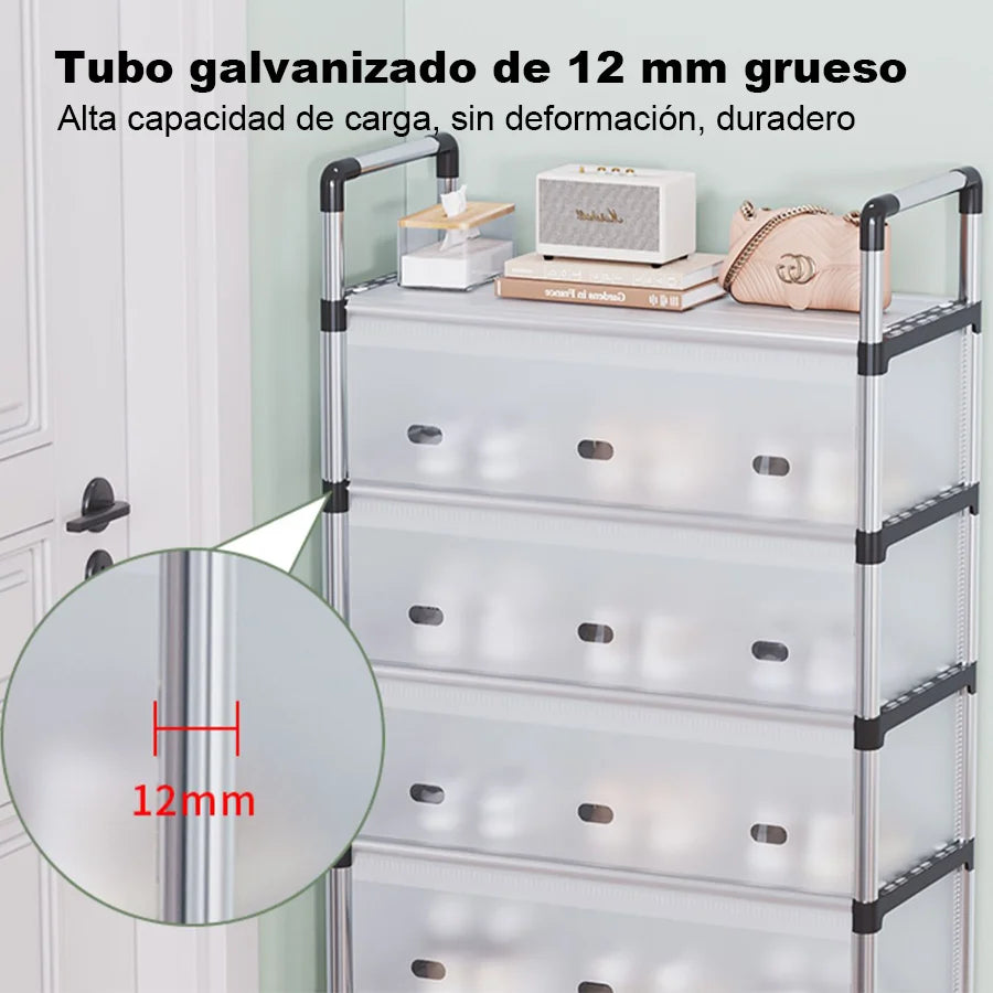 Zapatero antideslizante de 6 niveles, zapatero sencillo para el portal de la casa