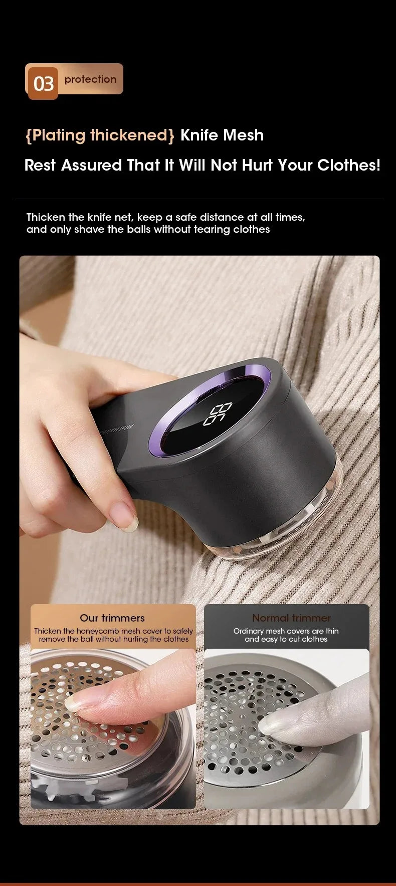 Eliminador de pelusas portátil, eliminador de pellets de pelusa eléctrico para ropa, pantalla LED, recargable para ropa, afeitadora de tela, eliminador de pelusas
