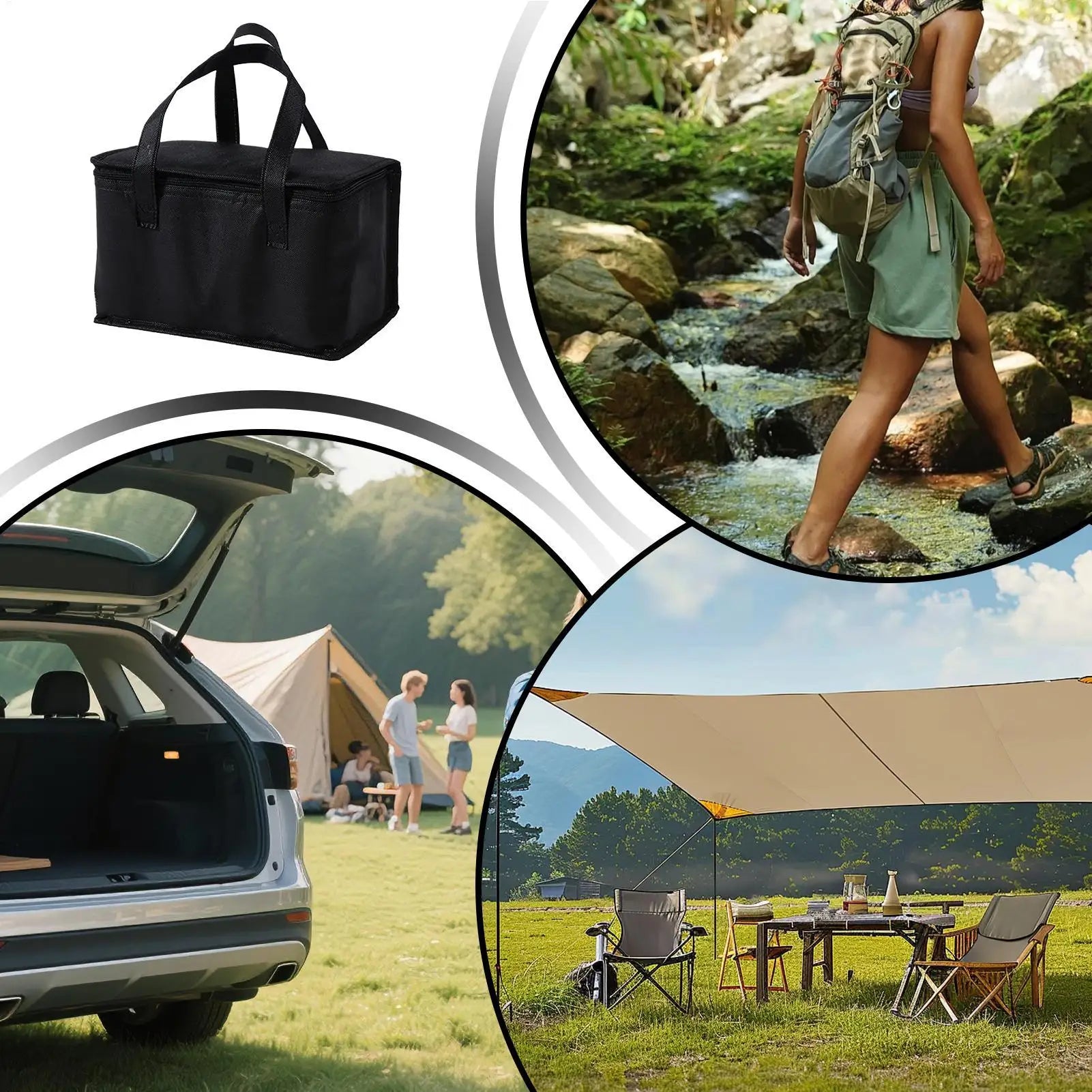 Bolsa Térmica Portátil Aislada de Aluminio Plegable para Mantener Alimentos y Bebidas Fríos para Camping, Picnic, Playa, Viajes y Actividades al Aire Libre