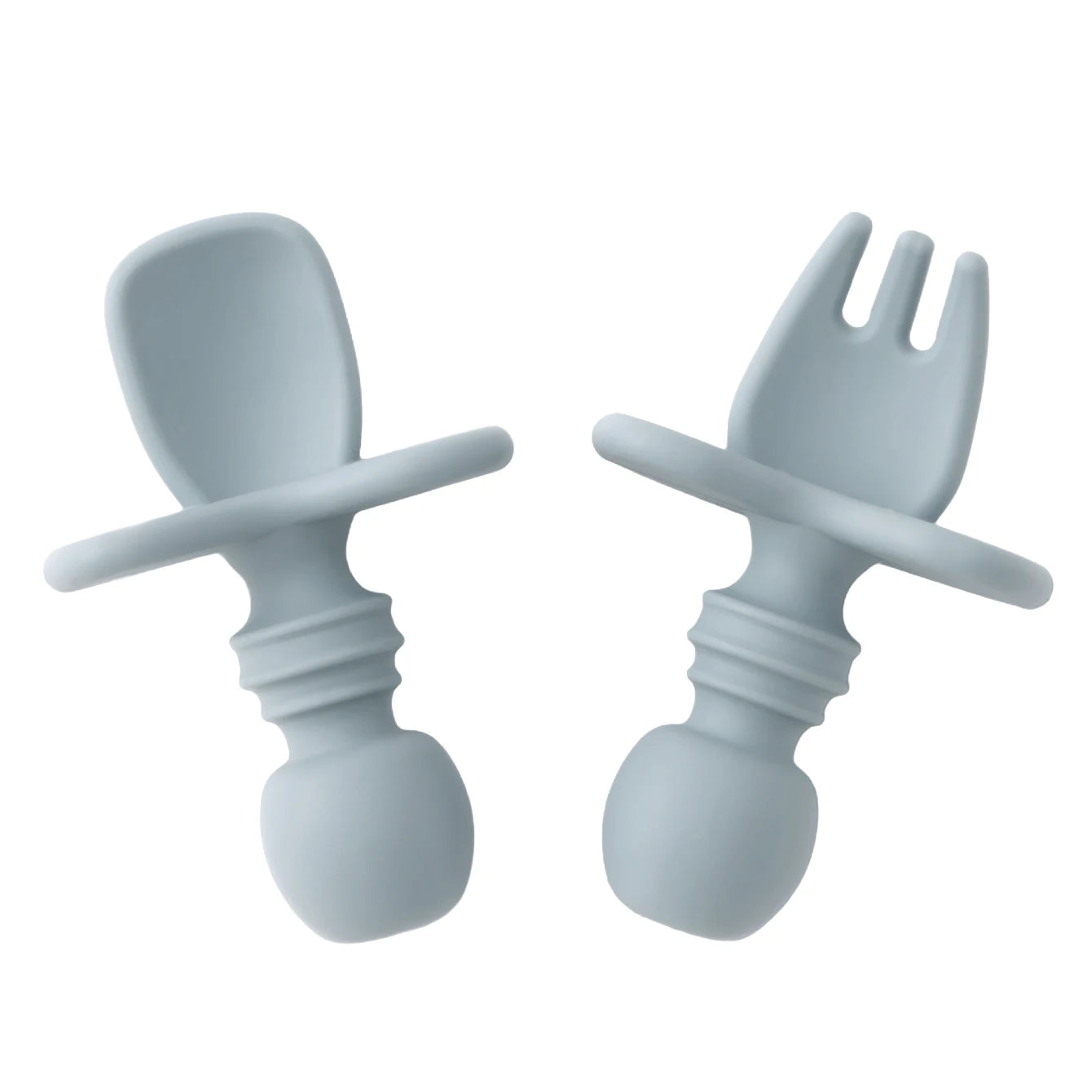 Color niños 2 uds juego de vajilla de silicona para bebé tenedor suave cuchara sin BPA Mini utensilios de alimentación portátiles Spork entrenamiento tenedor cuchara