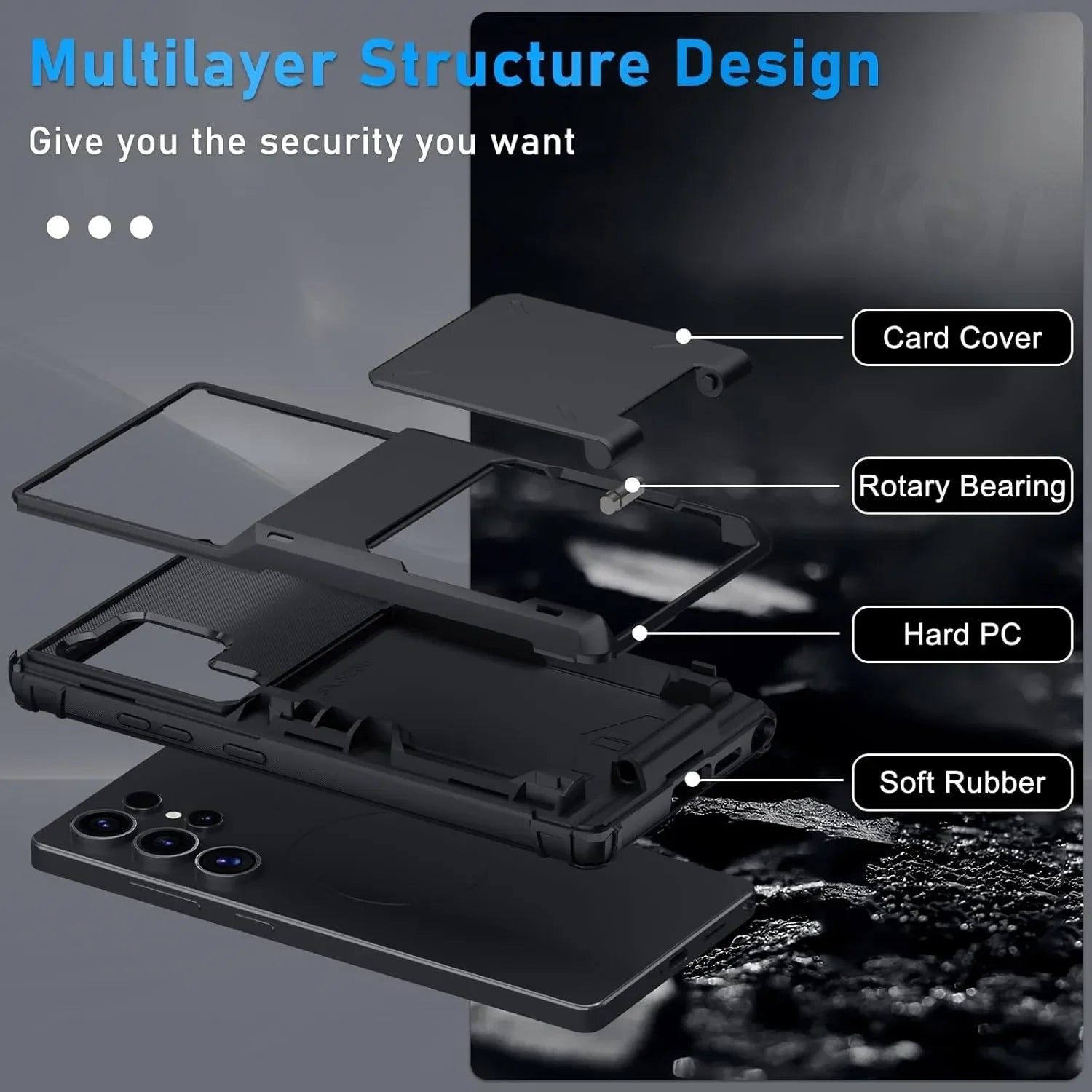 Funda con Tarjetero para Samsung Galaxy S26 Ultra S25 S24 S23 S25 FE A17 A56 A37, Funda Protectora Resistente con Ranura Oculta para Tarjetas