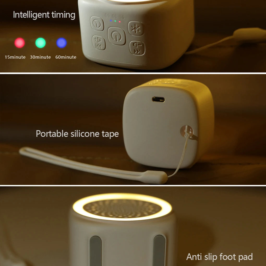 Máquina de ruido blanco para bebé recargable por USB con temporizador y luz nocturna: chupete portátil para dormir, apagado automático para bebés y niños pequeños