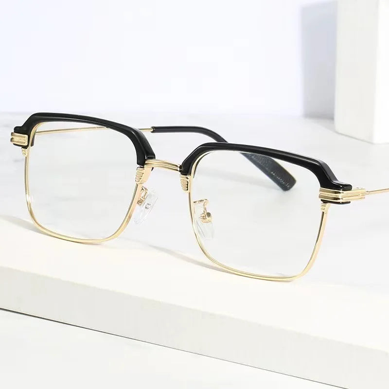 Gafas de lectura cuadradas a la moda para hombres y mujeres, gafas para presbicia con marco de Metal antiluz azul, gafas antifatiga para ordenador de 0 a + 4,0