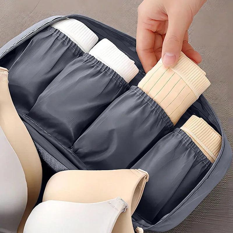 SNUGUG Bolsa de almacenamiento de ropa interior portátil, organizador ligero a prueba de polvo, contenedor de viaje multifuncional, bolsa de almacenamiento de sujetador