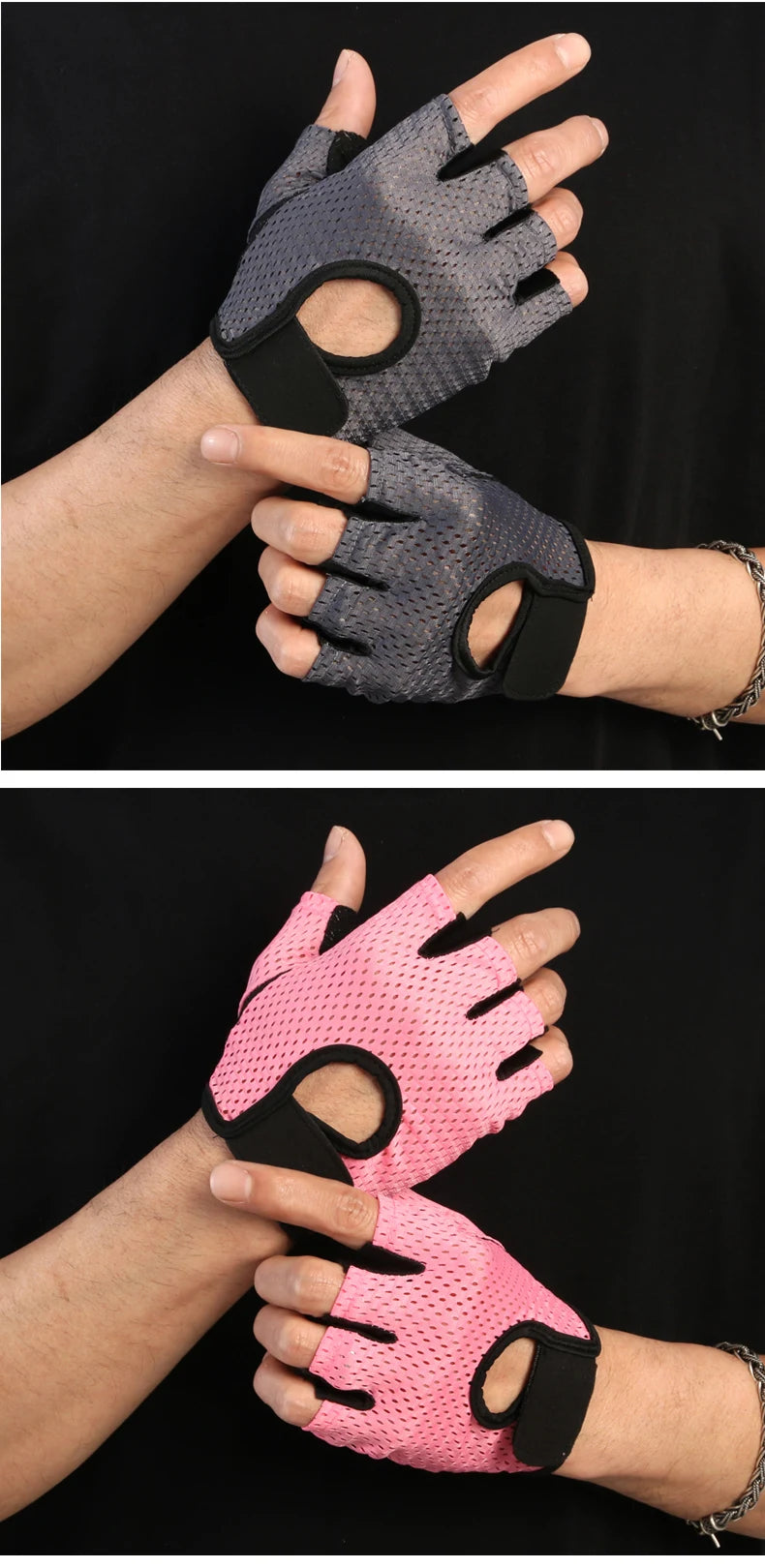 Guantes de levantamiento de pesas Protección completa de la palma, guantes de entrenamiento para gimnasio, ciclismo, ejercicio, transpirables, súper livianos para hombres y