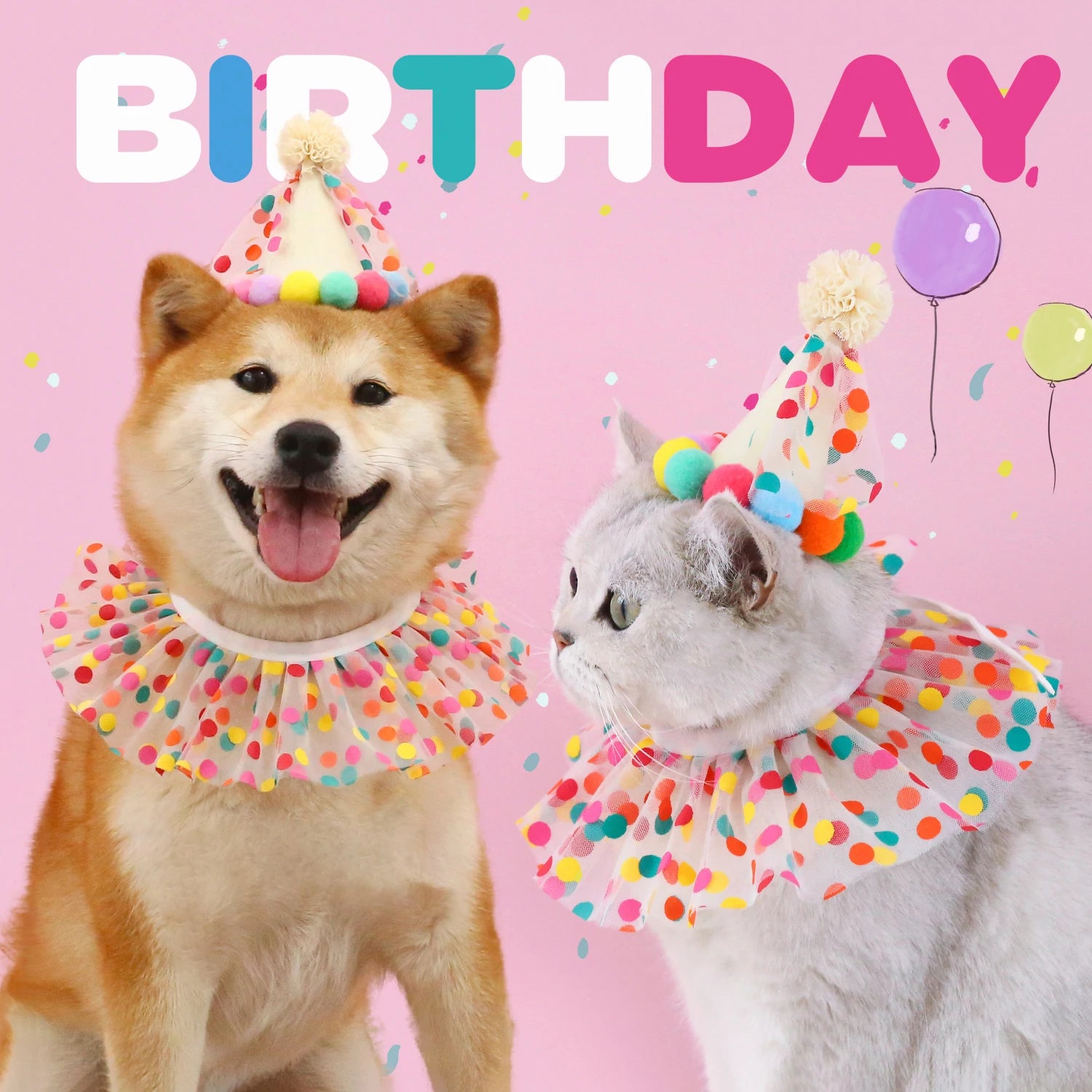 Sombrero de cumpleaños colorido para perros y gatos, bufanda ajustable para cumpleaños, conjunto de sombrero, babero para perros, vestido de fiesta de cumpleaños para mascotas, sombrero, accesorios para perros