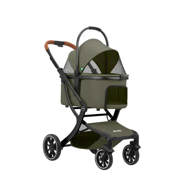 STLF5 en 1 Cochecito plegable para mascotas para perros y gatos pequeños/medianos con portador impermeable desmontable para propietarios de perros y gatos