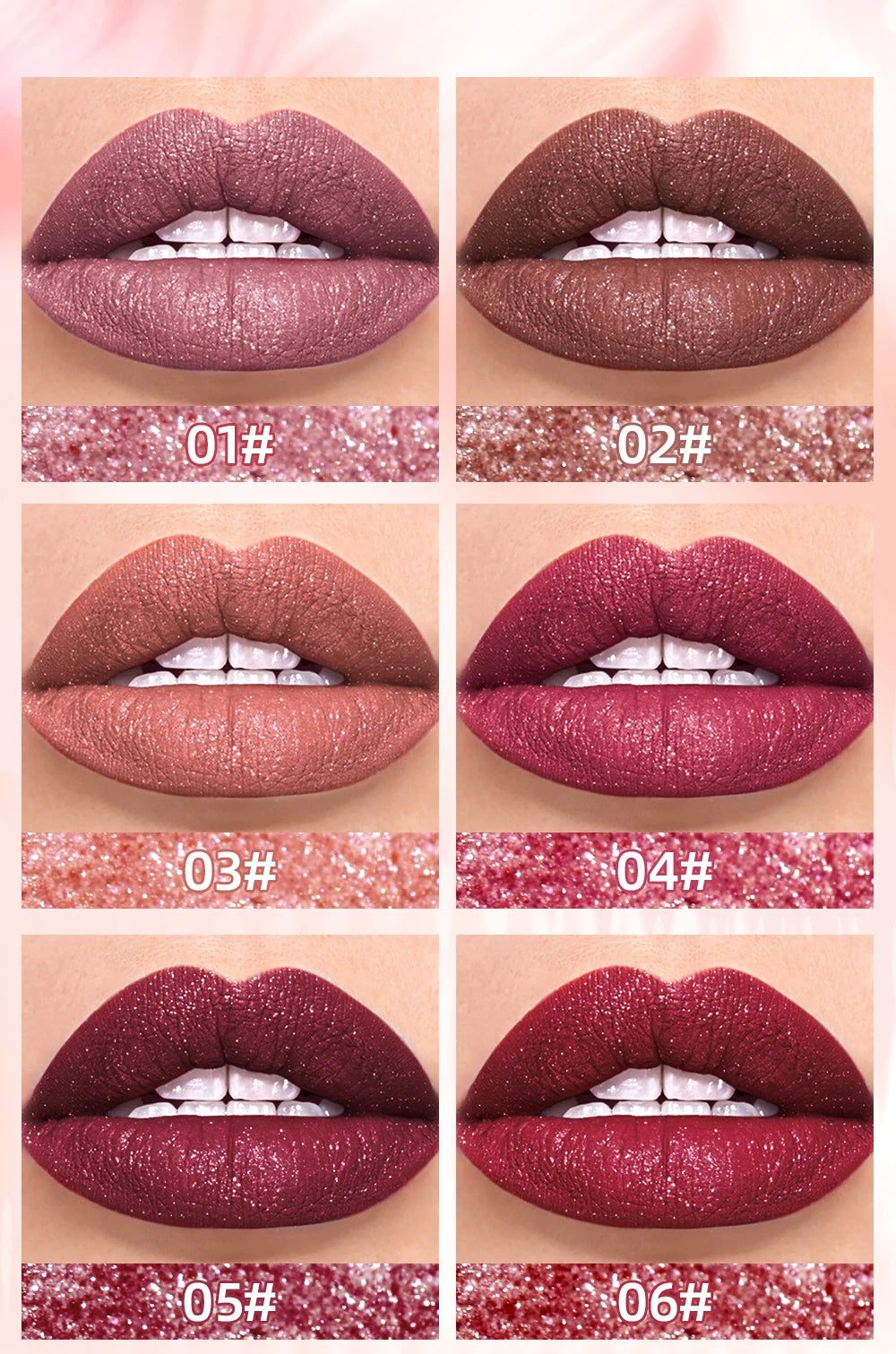 QIBEST-brillo de labios resistente al agua con brillo de diamante, lápiz labial líquido mate, esmalte de labios de perla brillante, tinte labial de larga duración, maquillaje para mujer