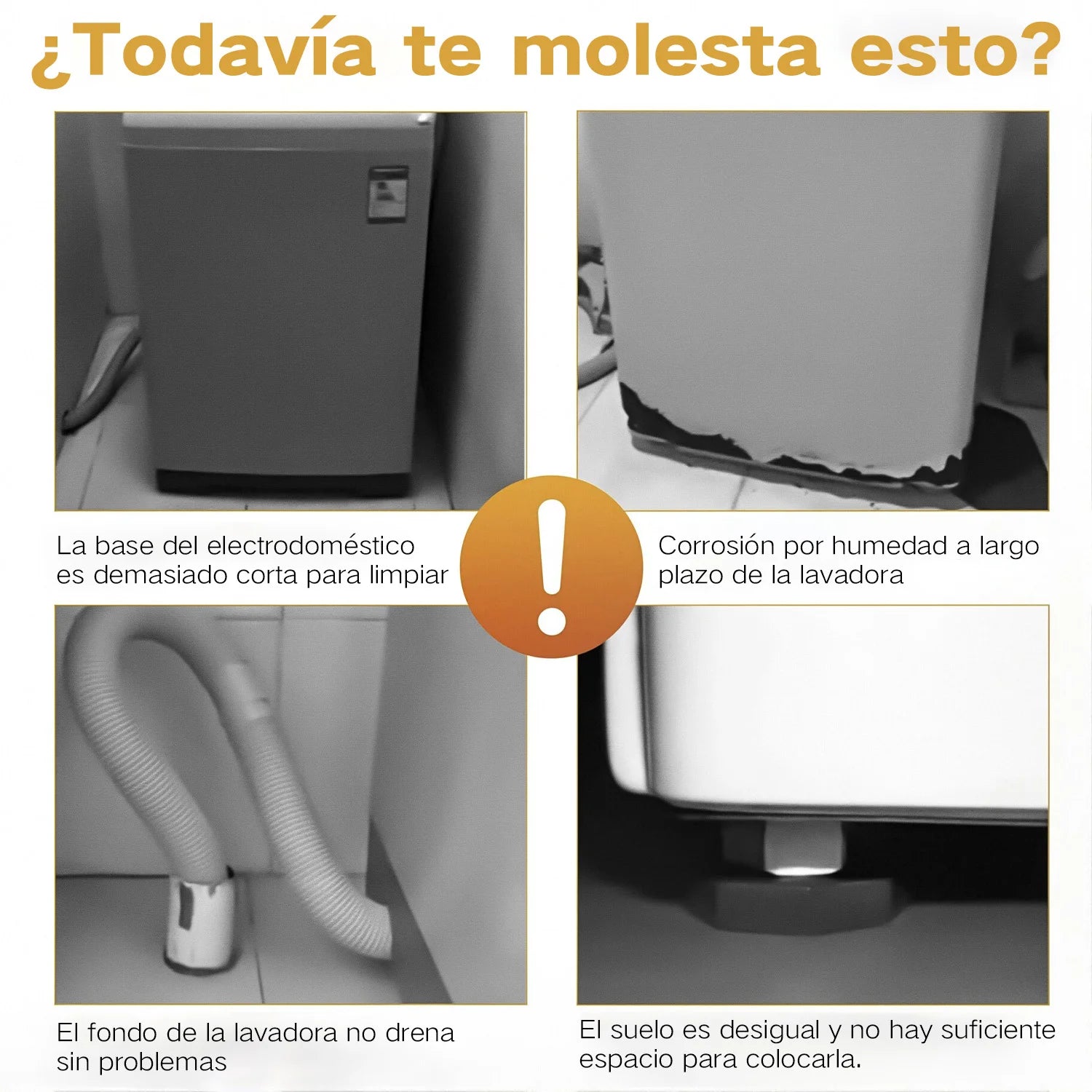 Base Antivibración para Lavadora, Almohadillas Antideslizantes y Amortiguadoras, Soporte Universal Elevador para Lavadora, Refrigerador, Reducción de Ruido y Humedad