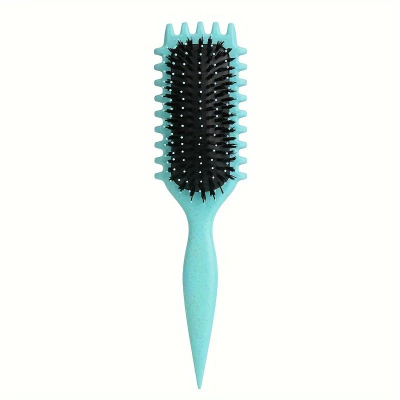 1 cepillo de caramelo, cepillo para peinar el cabello rizado, desenredante con puntas, reduce la separación de tirar, cerdas de nailon para todo tipo de rizo