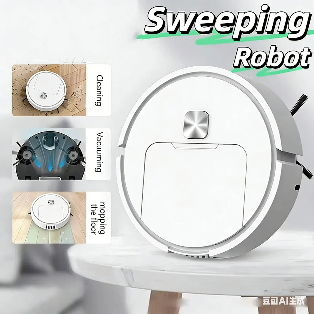 Mini Robot Aspirador Inteligente Silencioso, Máquina de Limpieza Multifunción Tres en Uno, Aspiradora, Trapeador, Cepillo 2025