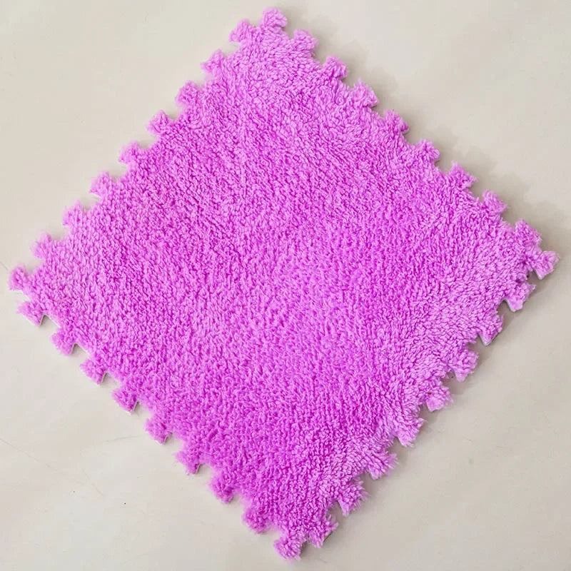 Alfombra de peluche suave de 30x30CM para niños, alfombra de juego, alfombra de rompecabezas, tapete de juego cálido, azulejos de ejercicio entrelazados, alfombra decorativa para suelo