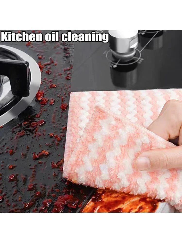 Paño de limpieza de microfibra, paños de cocina gruesos de terciopelo, estropajo muy absorbente, trapos para lavar platos de cocina, toallas de limpieza para el hogar