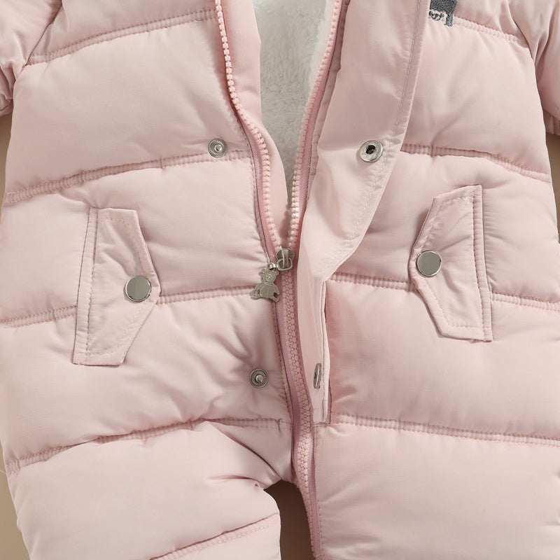 Traje de nieve de invierno para bebé de 0 a 24 meses, mono, abrigo, pelele, prendas de vestir cálidas, mono con capucha para niños y niñas
