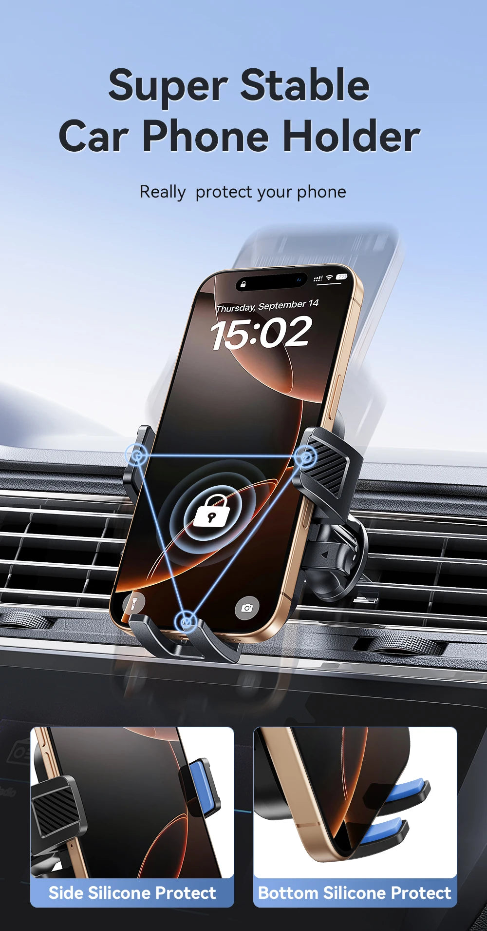 Joyroom Soporte para teléfono para automóvil 360 °   Soporte para teléfono con rotación de ventilación de aire para coche, soporte Universal para teléfono móvil manos libres para teléfonos de 4,7-6,9 pulgadas