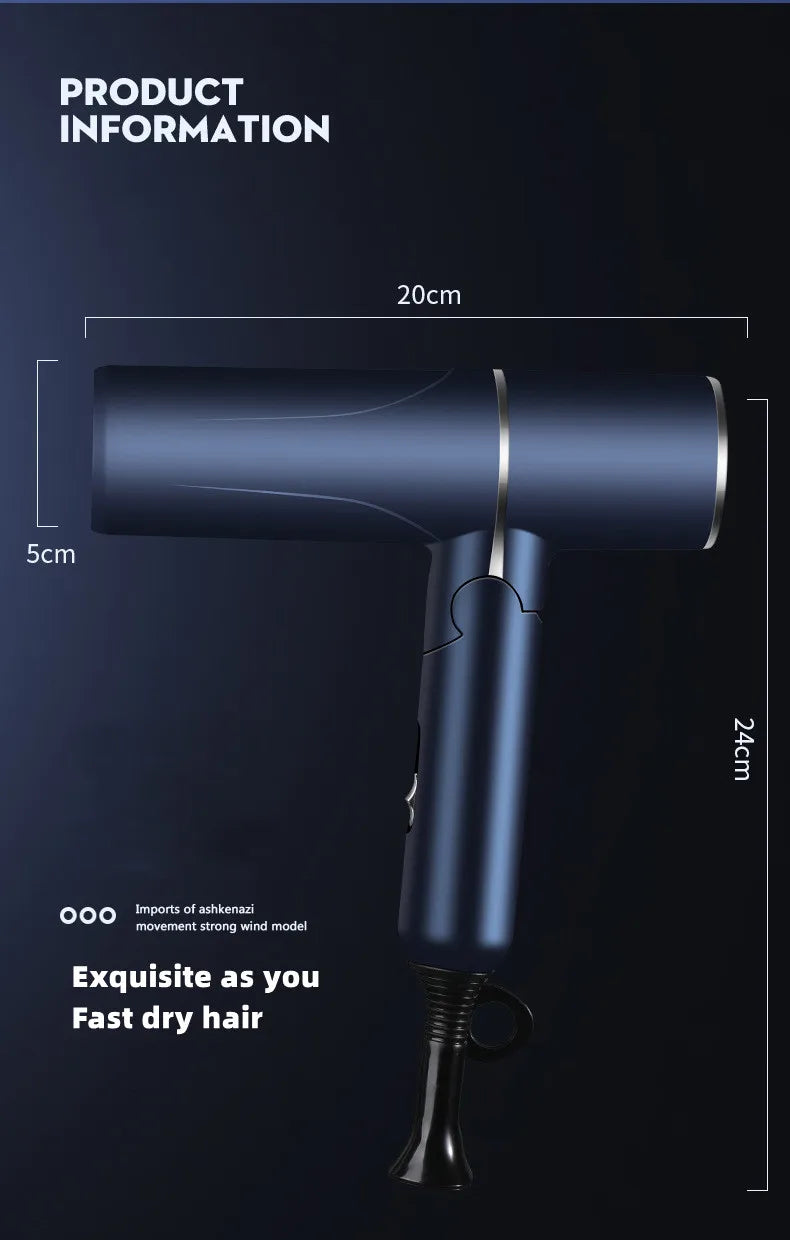 Nuevo Secador de Pelo Plegable con Luz Azul, Iones Negativos, Cuidado del Cabello, 1200W de Alta Potencia, Secado Rápido, para Hogar, Dormitorio Estudiantil y Viajes