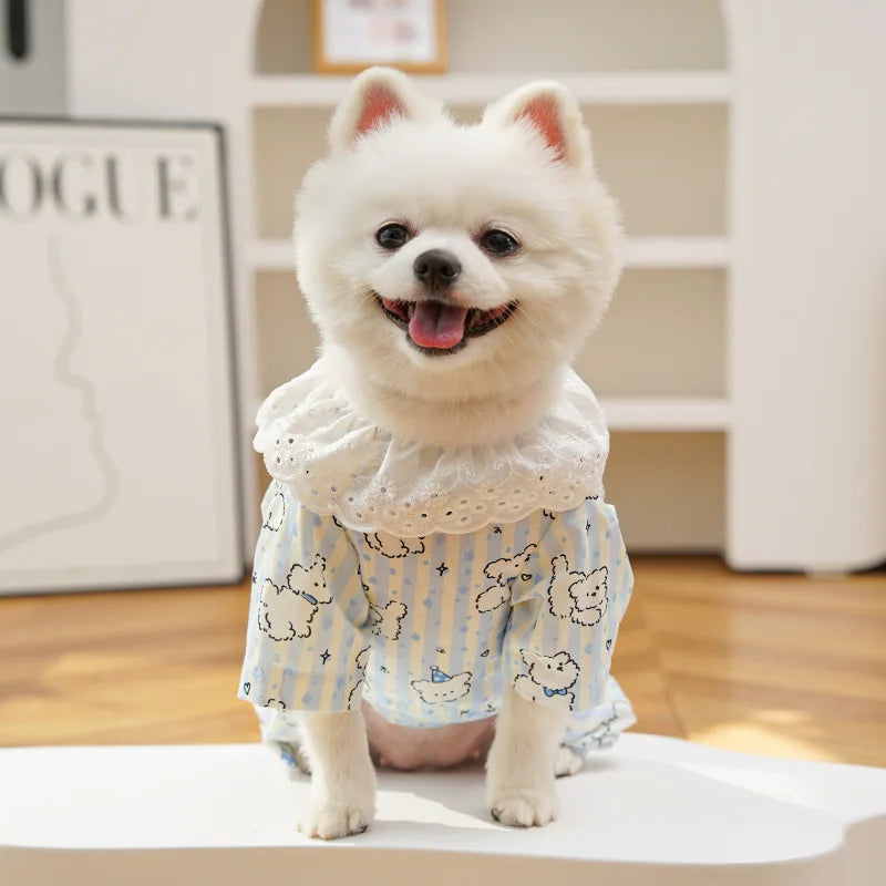 Mono de verano para perro, ropa con estampado de perro, chaleco para cachorro, ropa para perros Chihuahua y Bichón, pijama fino de cuatro patas para perro, ropa para parejas.